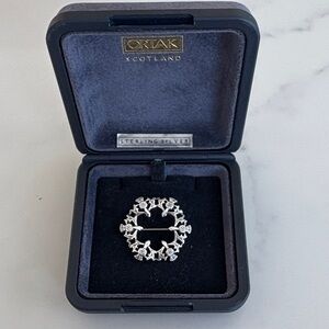 Ortak of Scotland Sterling Silver Brooch with Scottish Thistle Pattern